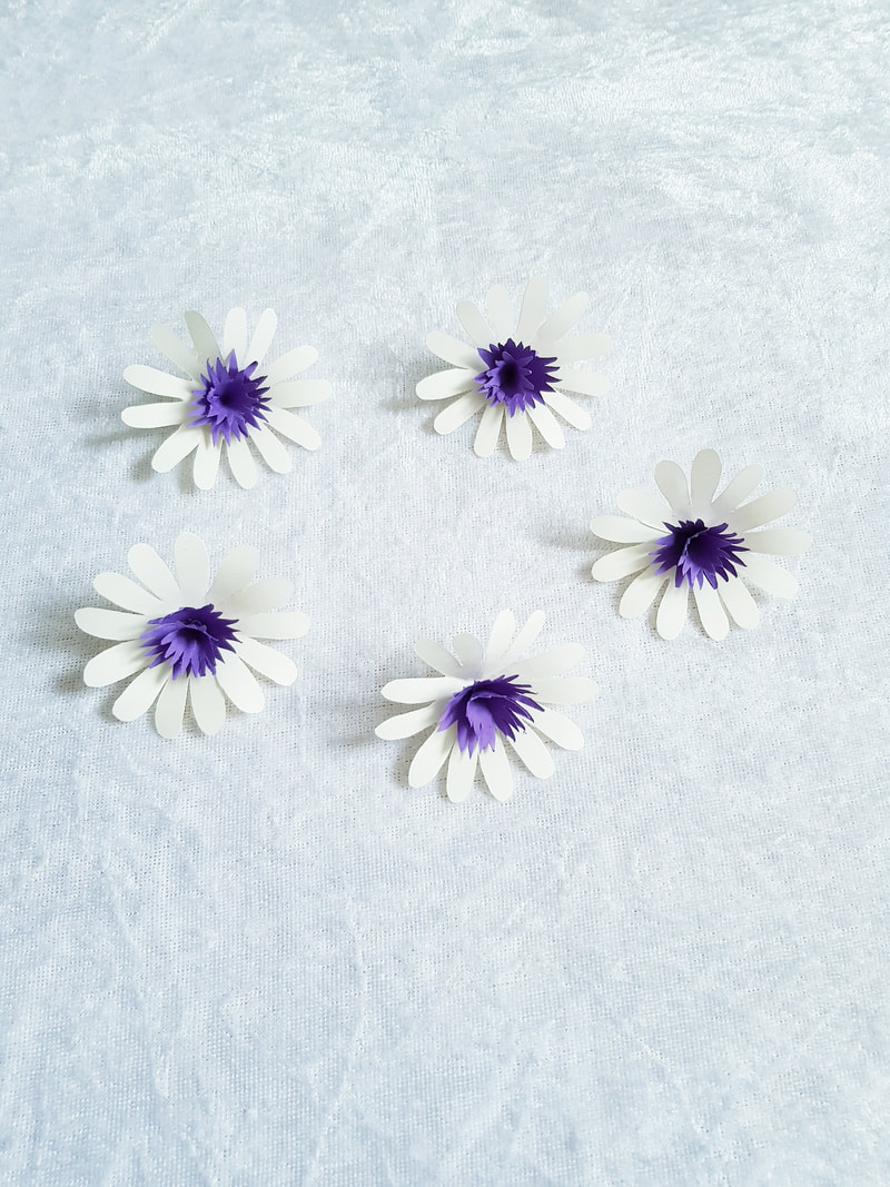 DIY Purple And White Flower Stick - Diycrown- Origami and Paper art DIY:s